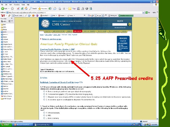 5. 25 AAFP Prescribed credits 