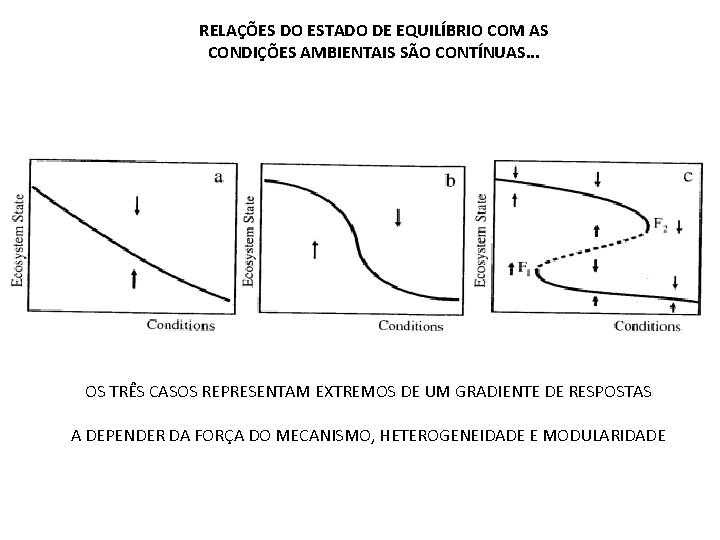 RELAÇÕES DO ESTADO DE EQUILÍBRIO COM AS CONDIÇÕES AMBIENTAIS SÃO CONTÍNUAS. . . OS