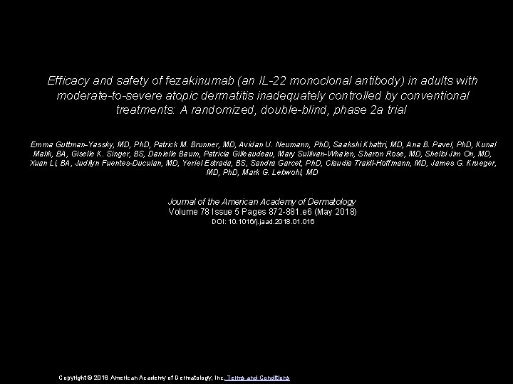 Efficacy and safety of fezakinumab (an IL-22 monoclonal antibody) in adults with moderate-to-severe atopic