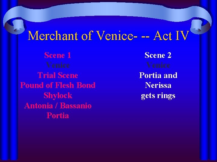 Merchant of Venice- -- Act IV Scene 1 Venice Trial Scene Pound of Flesh