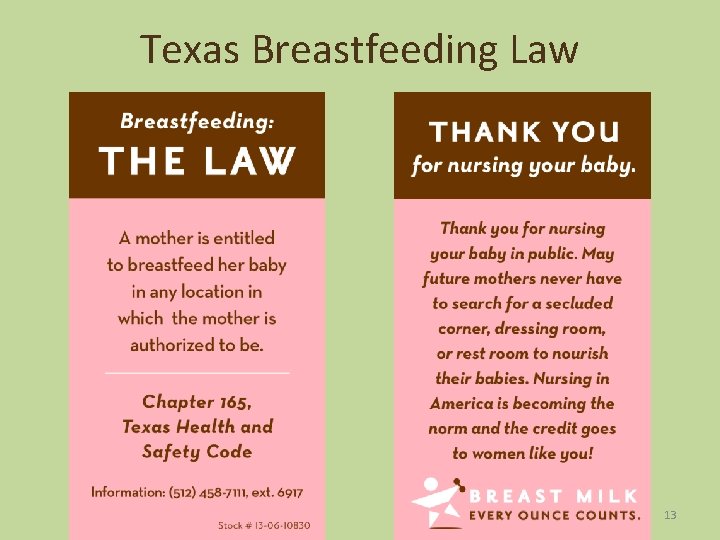 Texas Breastfeeding Law 13 