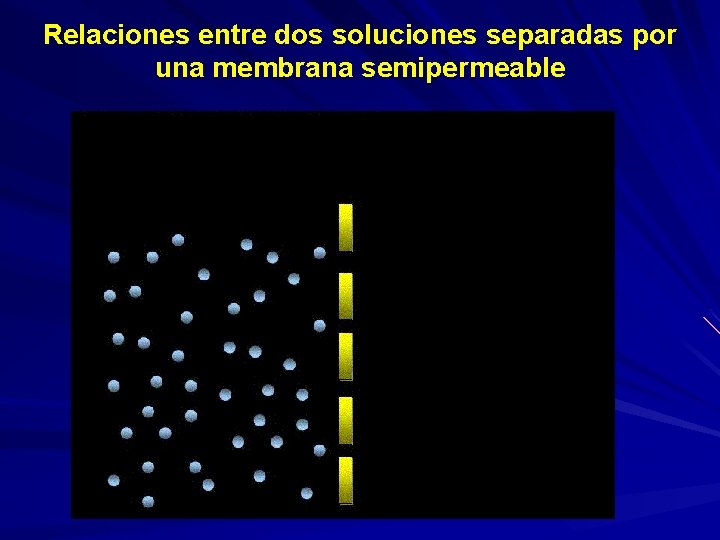 Relaciones entre dos soluciones separadas por una membrana semipermeable 