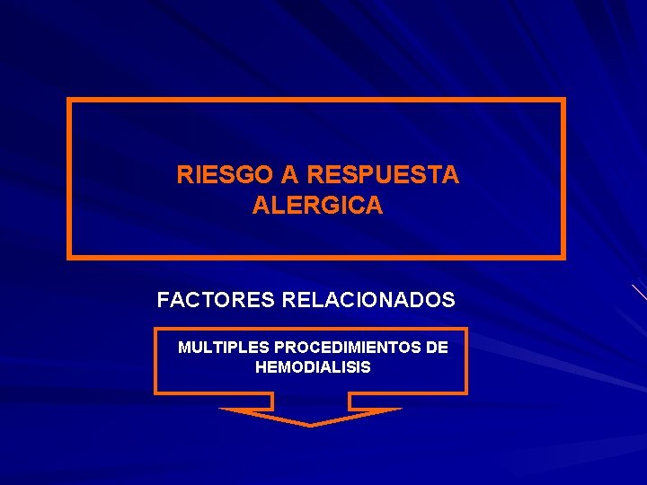 RIESGO A RESPUESTA ALERGICA FACTORES RELACIONADOS MULTIPLES PROCEDIMIENTOS DE HEMODIALISIS 