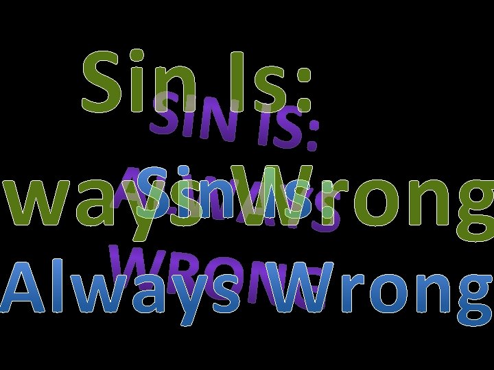 Sin Is: ways Wrong 