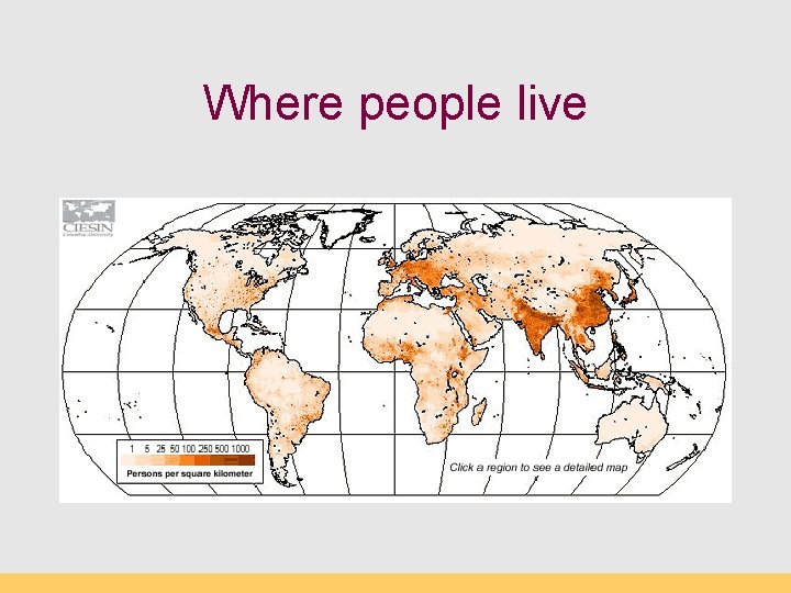 Where people live 