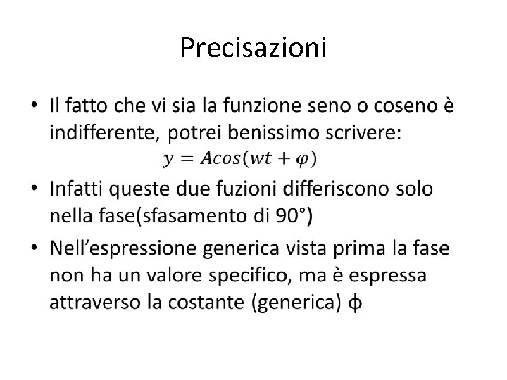 Precisazioni • 