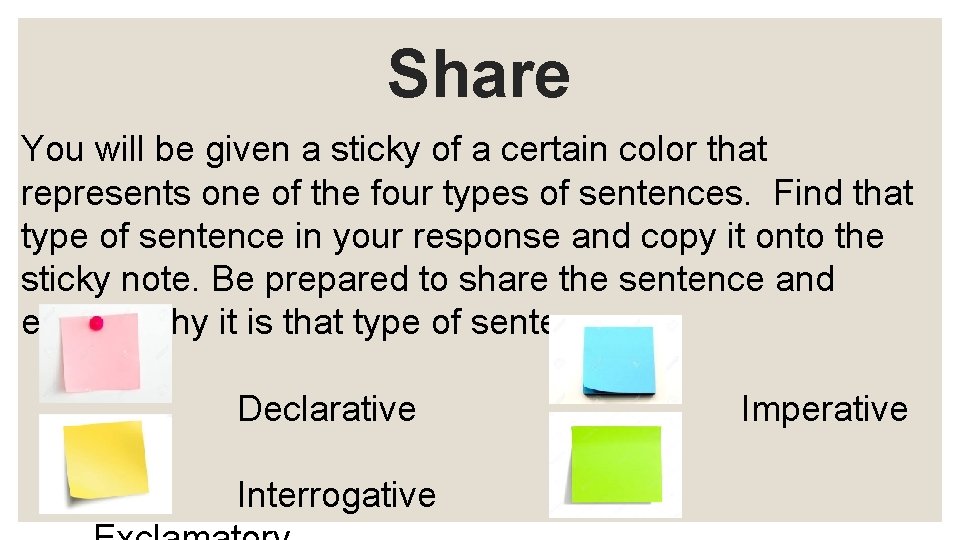 Share You will be given a sticky of a certain color that represents one