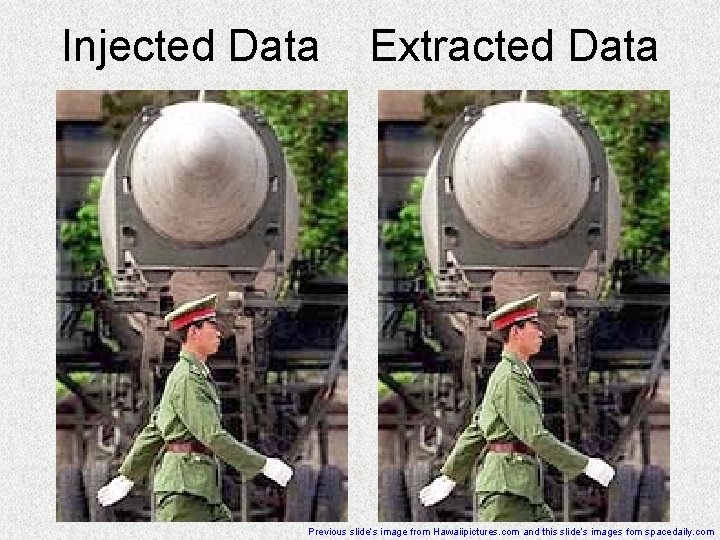 Injected Data Extracted Data Previous slide’s image from Hawaiipictures. com and this slide’s images