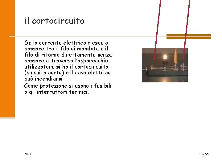 il cortocircuito Se la corrente elettrica riesce a passare tra il filo di mandata il cortocircuito Se la corrente elettrica riesce a passare tra il filo di mandata