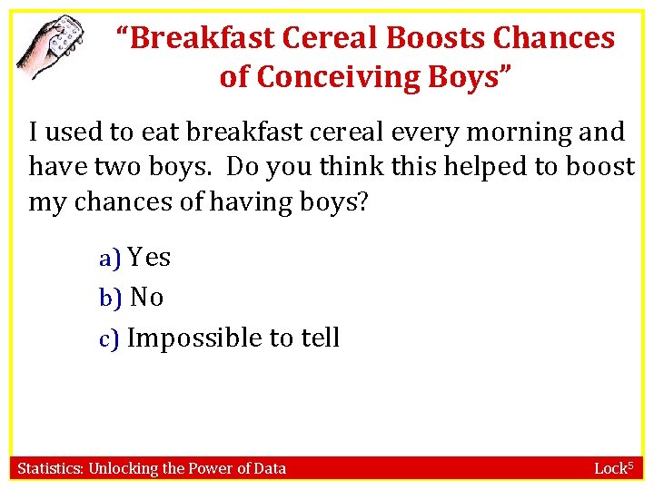 “Breakfast Cereal Boosts Chances of Conceiving Boys” I used to eat breakfast cereal every