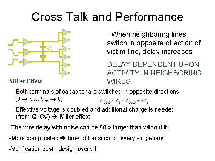 Cross Talk and Performance Cc Miller Effect - When neighboring lines switch in opposite