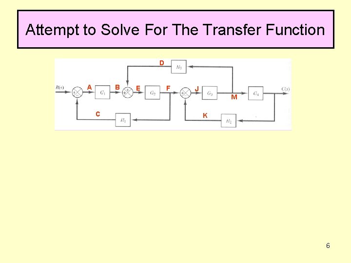Attempt to Solve For The Transfer Function D A B E F J M