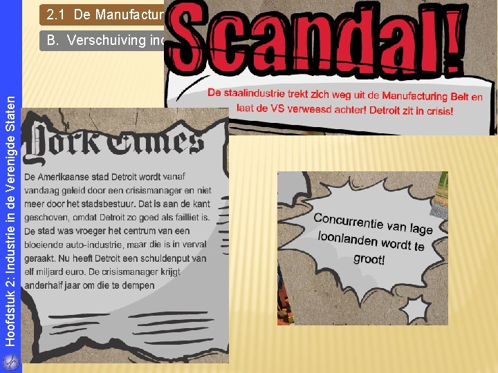 2. 1 De Manufacturing Belt Hoofdstuk 2: Industrie in de Verenigde Staten B. Verschuiving 2. 1 De Manufacturing Belt Hoofdstuk 2: Industrie in de Verenigde Staten B. Verschuiving