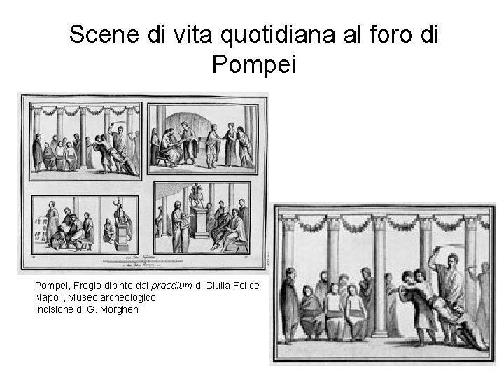 Scene di vita quotidiana al foro di Pompei, Fregio dipinto dal praedium di Giulia