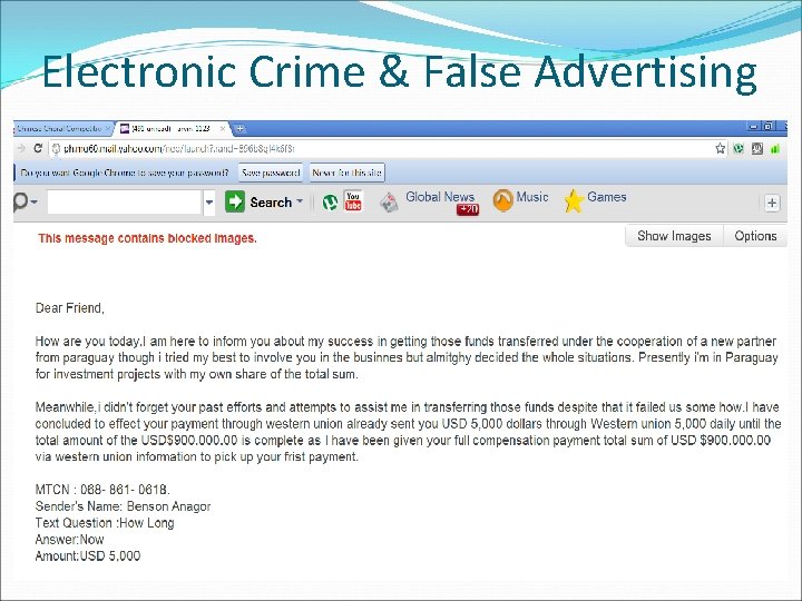 Electronic Crime & False Advertising 
