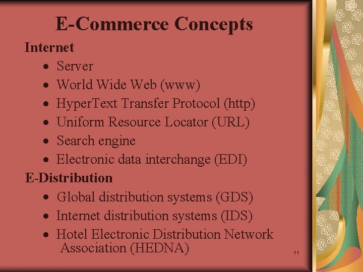 E-Commerce Concepts Internet · Server · World Wide Web (www) · Hyper. Text Transfer