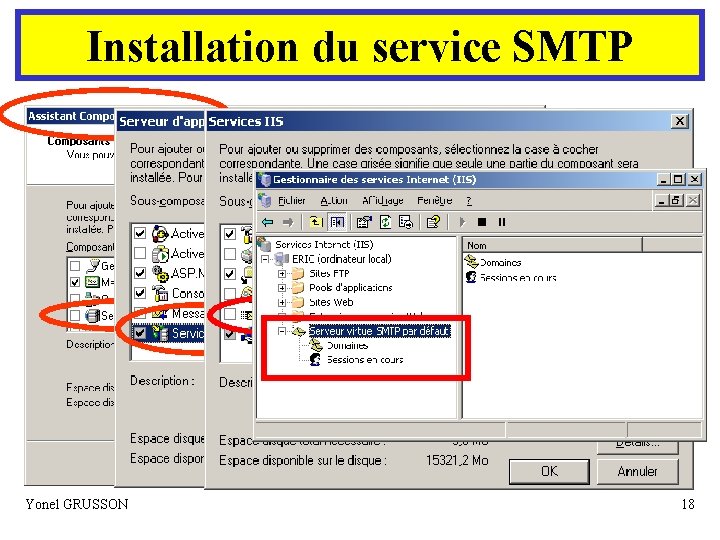Installation du service SMTP Yonel GRUSSON 18 