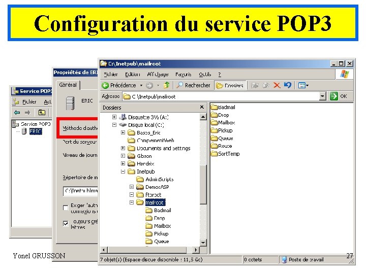 Configuration du service POP 3 Yonel GRUSSON 27 