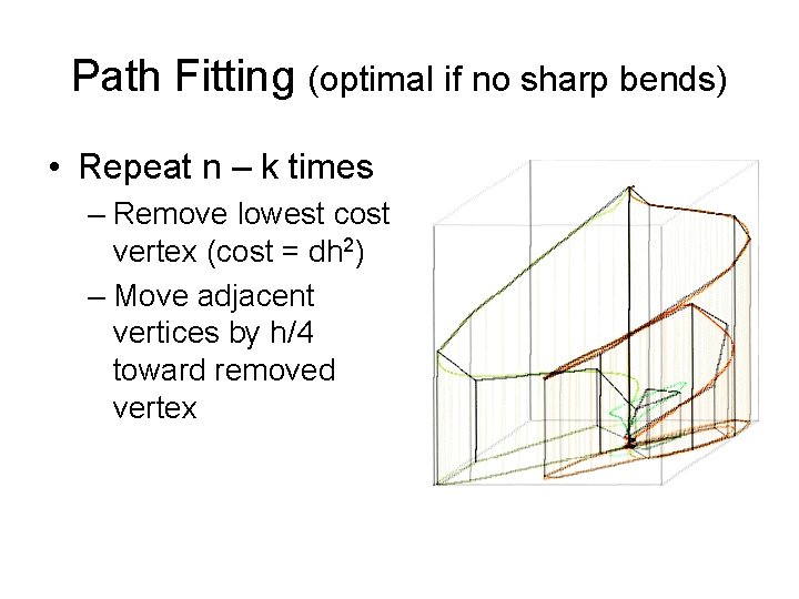 Path Fitting (optimal if no sharp bends) • Repeat n – k times –
