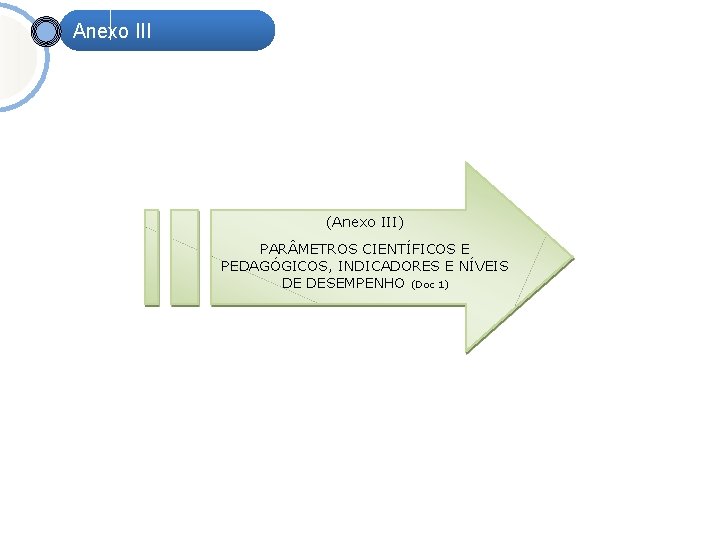 Anexo III (Anexo III) PAR METROS CIENTÍFICOS E PEDAGÓGICOS, INDICADORES E NÍVEIS DE DESEMPENHO