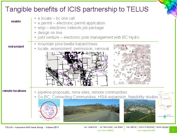 Tangible benefits of ICIS partnership to TELUS enable real project remote locations • •