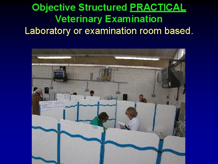 Objective Structured PRACTICAL Veterinary Examination Laboratory or examination room based. 