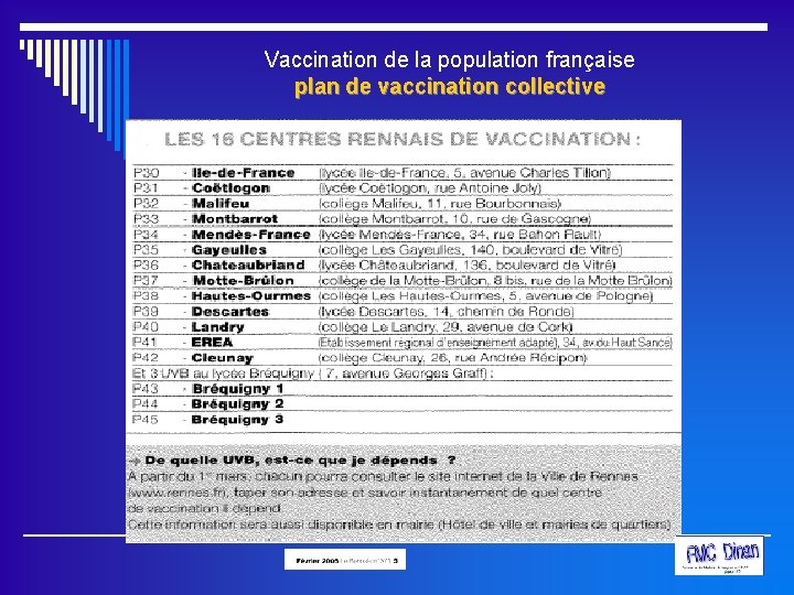 Vaccination de la population française plan de vaccination collective 