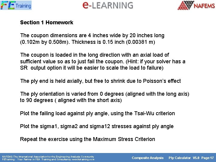 Section 1 Homework The coupon dimensions are 4 inches wide by 20 inches long Section 1 Homework The coupon dimensions are 4 inches wide by 20 inches long
