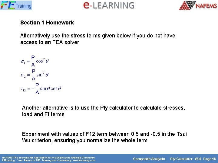 Section 1 Homework Alternatively use the stress terms given below if you do not