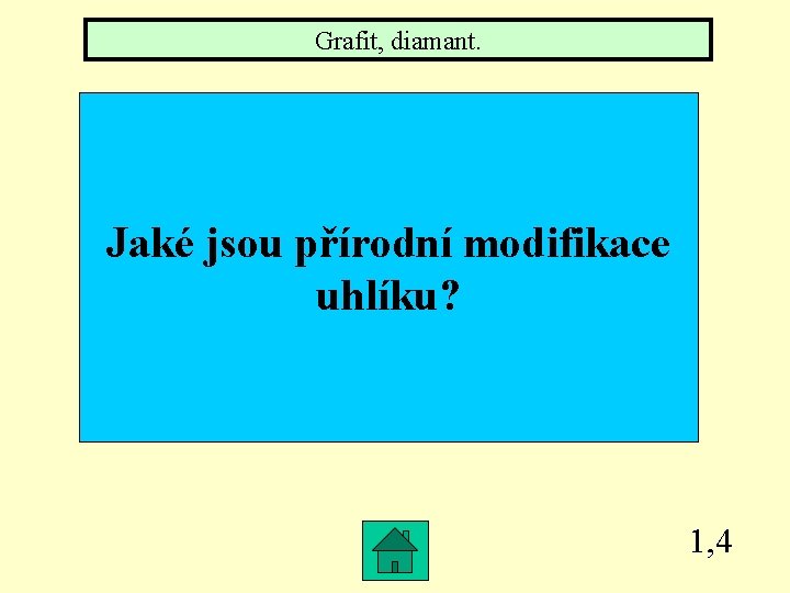 Grafit, diamant. Jaké jsou přírodní modifikace uhlíku? 1, 4 