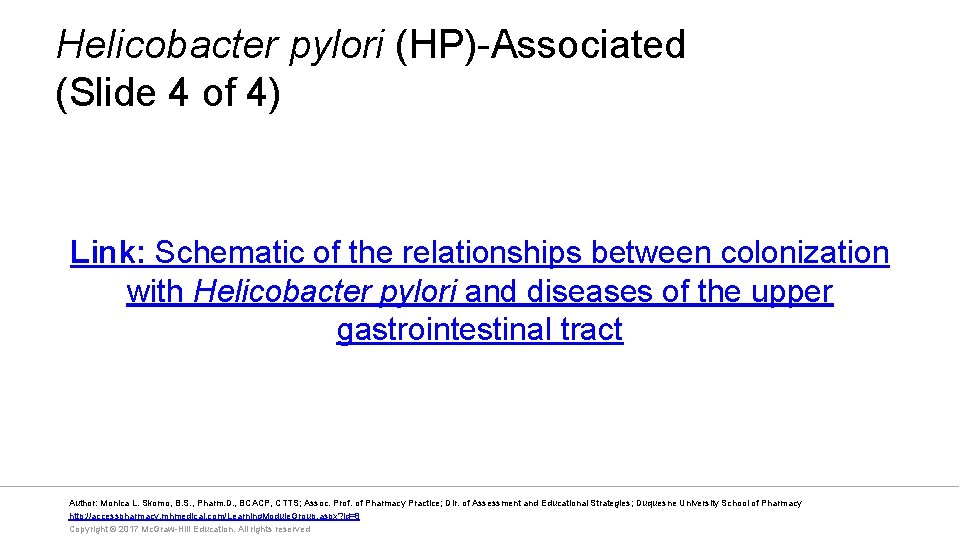 Helicobacter pylori (HP)-Associated (Slide 4 of 4) Link: Schematic of the relationships between colonization