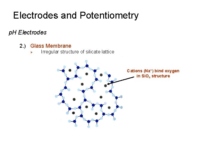 Electrodes and Potentiometry p. H Electrodes 2. ) Glass Membrane Ø Irregular structure of Electrodes and Potentiometry p. H Electrodes 2. ) Glass Membrane Ø Irregular structure of