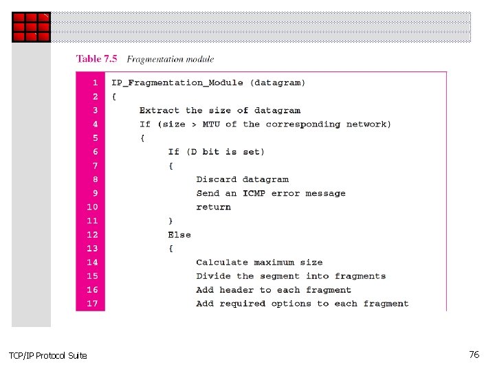 TCP/IP Protocol Suite 76 