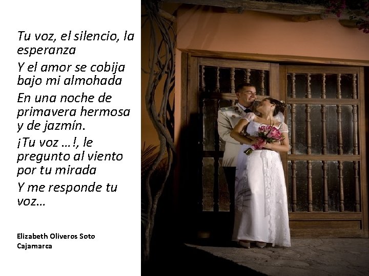 Tu voz, el silencio, la esperanza Y el amor se cobija bajo mi almohada