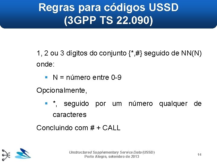 Regras para códigos USSD (3 GPP TS 22. 090) 1, 2 ou 3 dígitos