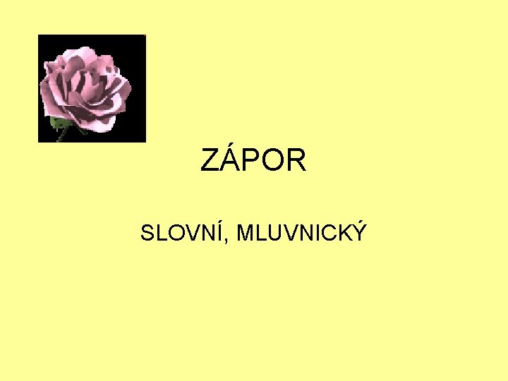 ZÁPOR SLOVNÍ, MLUVNICKÝ 