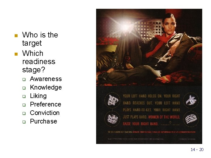 n n Who is the target Which readiness stage? q q q Awareness Knowledge n n Who is the target Which readiness stage? q q q Awareness Knowledge