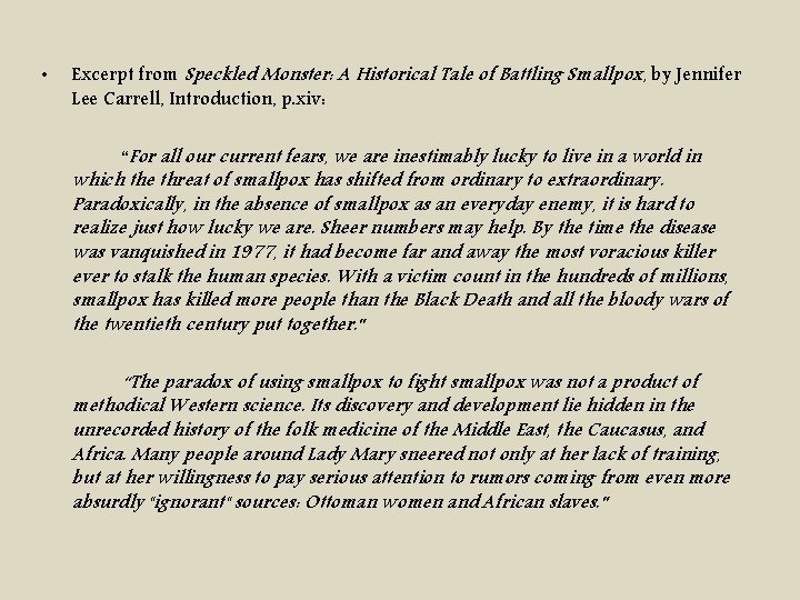  • Excerpt from Speckled Monster: A Historical Tale of Battling Smallpox, by Jennifer