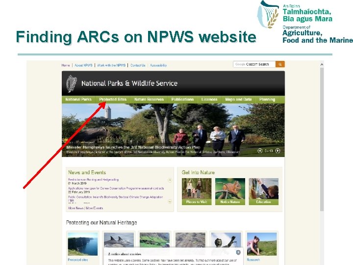 Finding ARCs on NPWS website 