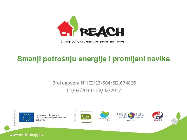 Smanji potrošnju energije i promijeni navike Broj ugovora N° IEE/13/504/SI 2. 674866 01/03/2014 -