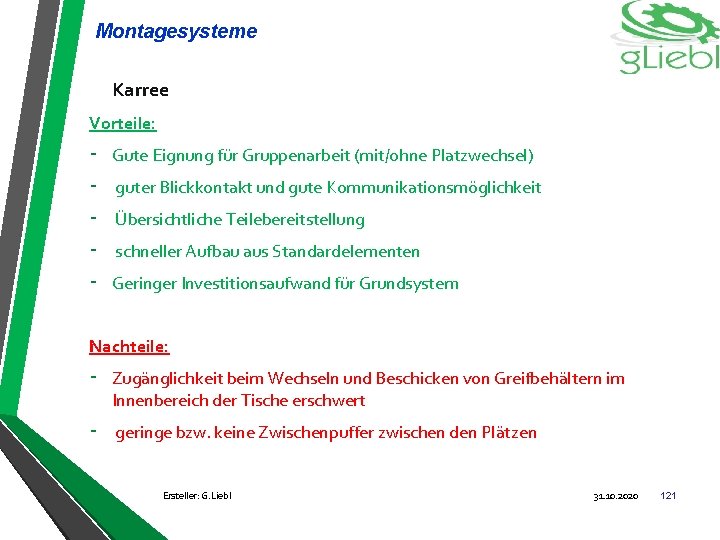 Montagesysteme Karree Vorteile: - Gute Eignung für Gruppenarbeit (mit/ohne Platzwechsel) guter Blickkontakt und gute