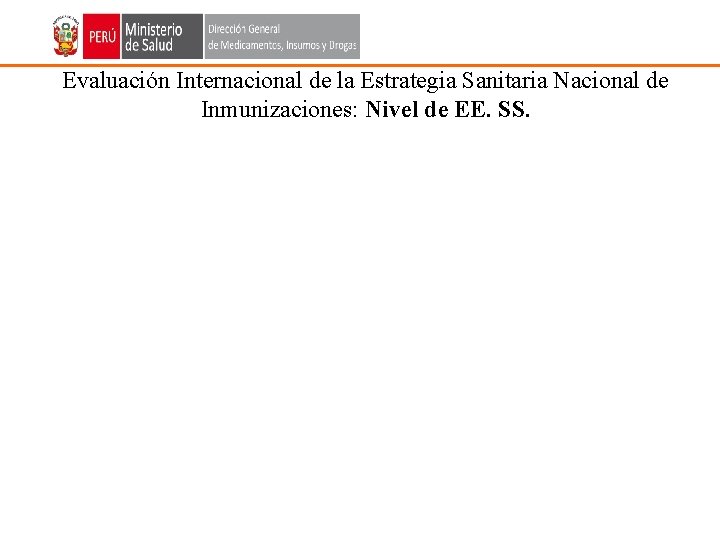 Evaluación Internacional de la Estrategia Sanitaria Nacional de Inmunizaciones: Nivel de EE. SS. 