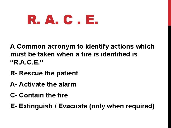 racer acronym fire