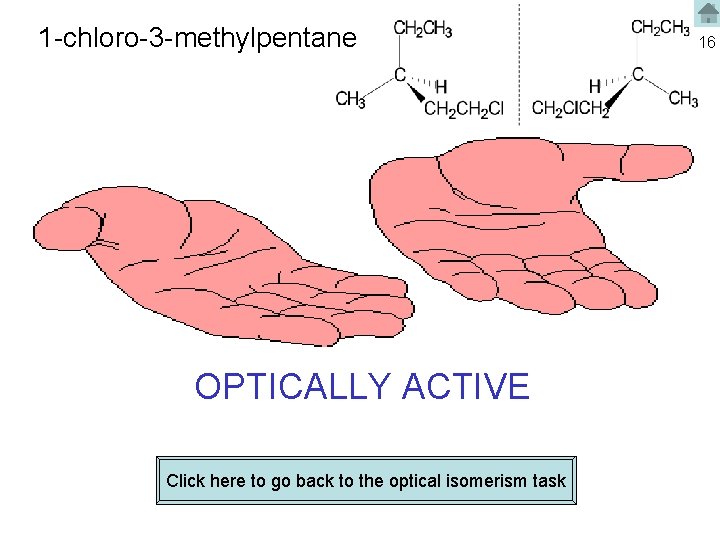 1 -chloro-3 -methylpentane OPTICALLY ACTIVE Click here to go back to the optical isomerism