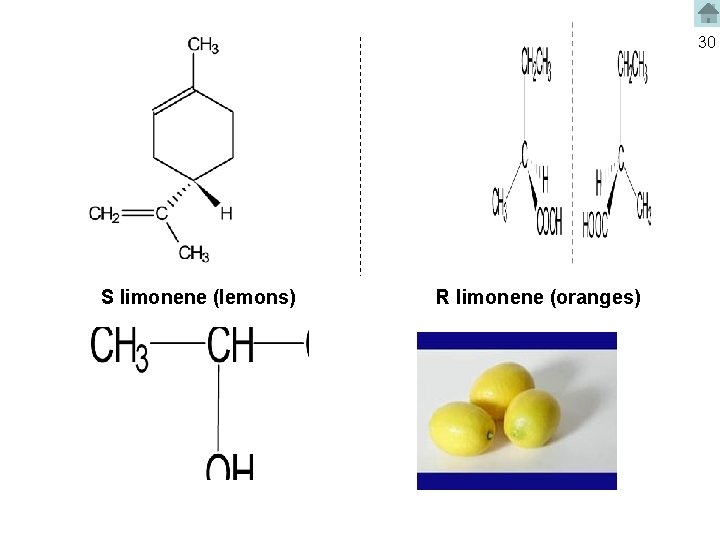 30 S limonene (lemons) R limonene (oranges) 