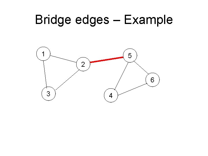 Bridge edges – Example 1 5 2 6 3 4 