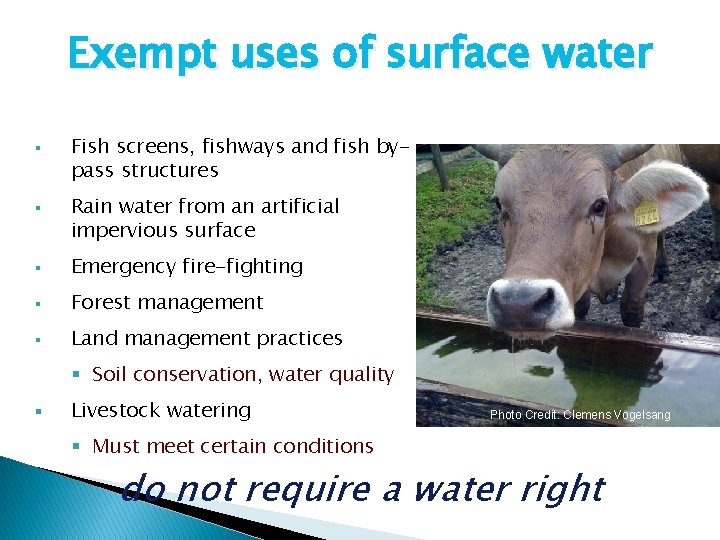 Exempt uses of surface water § § Fish screens, fishways and fish bypass structures