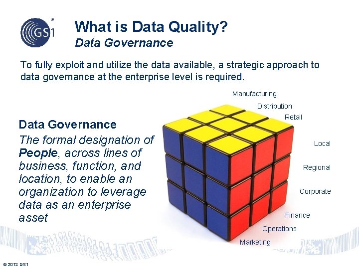 What is Data Quality? Data Governance To fully exploit and utilize the data available,