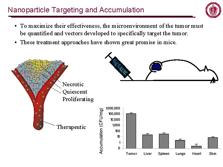 Nanoparticle Targeting and Accumulation • To maximize their effectiveness, the microenvironment of the tumor Nanoparticle Targeting and Accumulation • To maximize their effectiveness, the microenvironment of the tumor