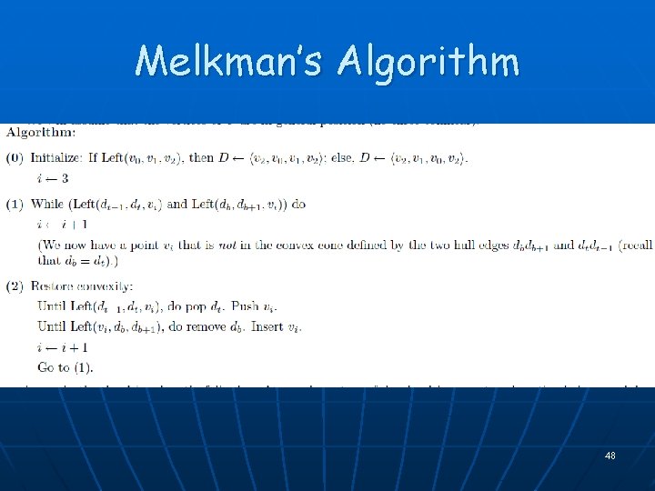 Melkman’s Algorithm 48 